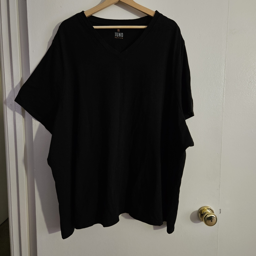 SIZE 6X JUNO ACTIVE vneck black tee shirt (B85)